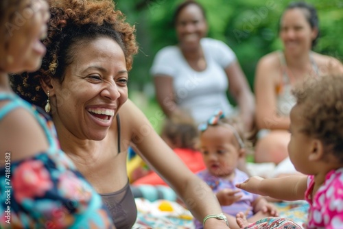 family having fun in park