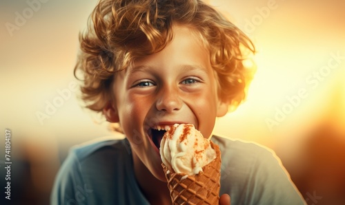 A happy, smiling child boy ...
