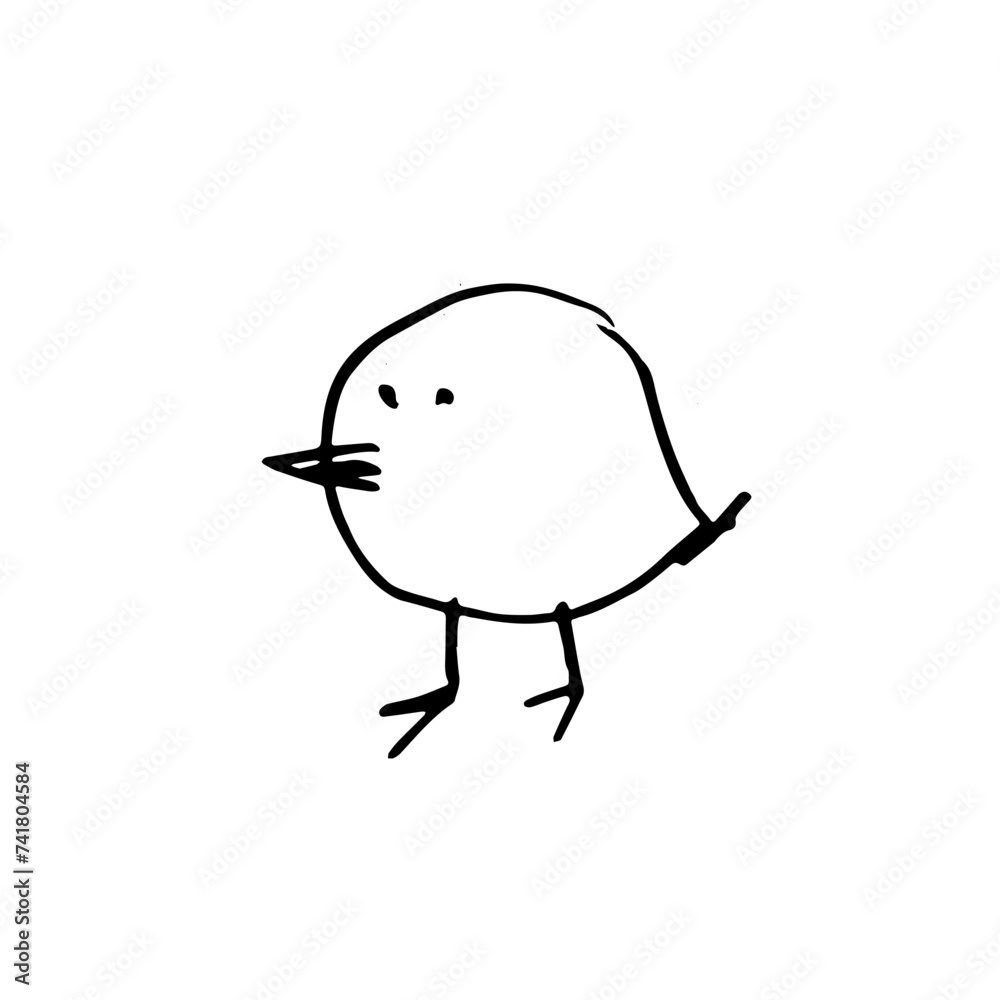 Bird. Hand drawn graphic vector. Contour lines pencil drawing. Bird. Hand drawn graphic vector. Contour lines pencil drawing.