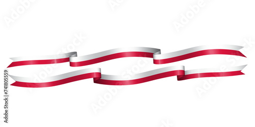 set of flag ribbon with colors of Poland for independence day celebration decoration