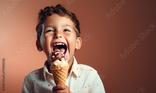 A happy, smiling child boy ...