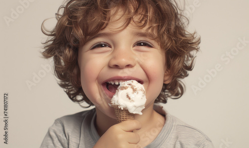 A happy, smiling child boy ...