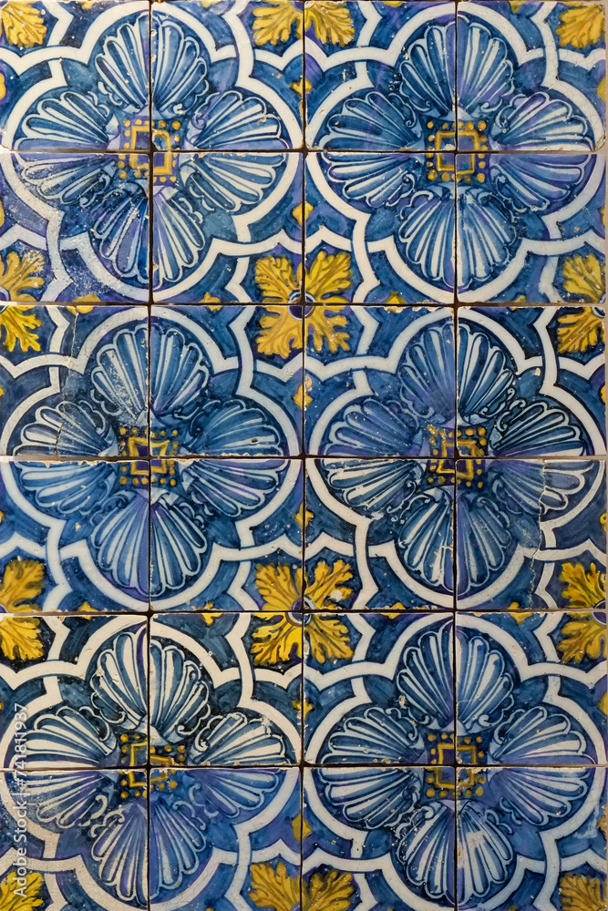 Lisbon, Portugal. Traditional Portuguese ceramic tiles. Azuelos.