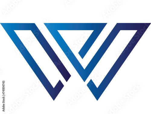 Unique modern geometric creative elegant letter W logo template. Vector icon.
