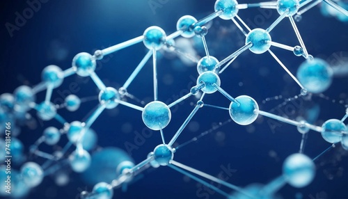 Abstract connection molecules transparent hydrogen. AI generated