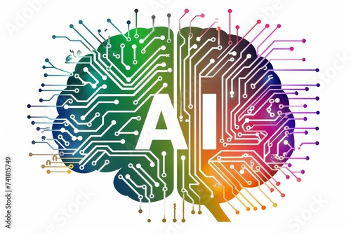 AI Brain Chip quantum register. Artificial Intelligence bipolar junction transistor mind brain computer interface system axon. Semiconductor ii vi semiconductors circuit board cms photo