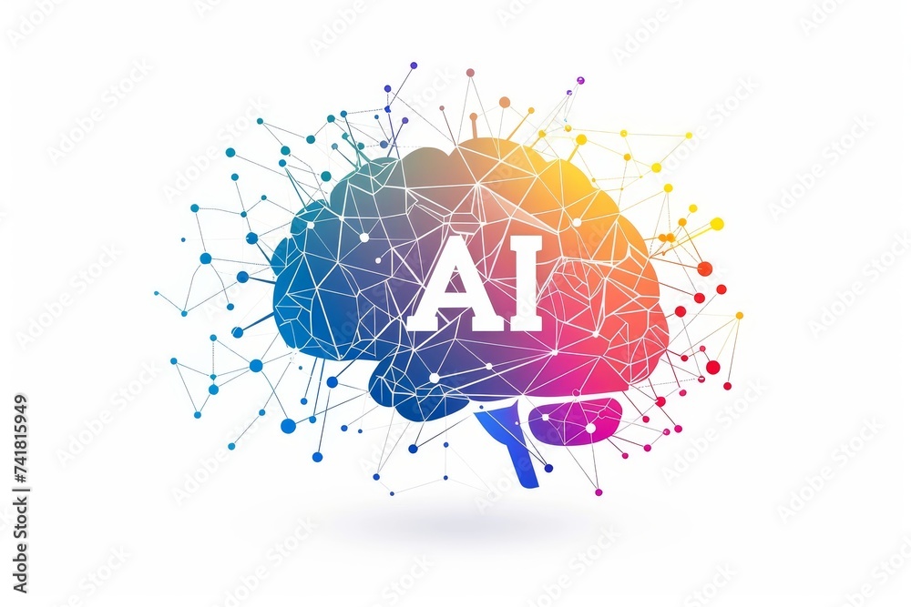 Obraz premium AI Brain Chip cryptocurrency mining. Artificial Intelligence ion implantation mind neurological implants axon. Semiconductor memory leak circuit board ai supply chain optimization