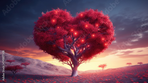 Image of tree with branches forming a perfect heart shape.