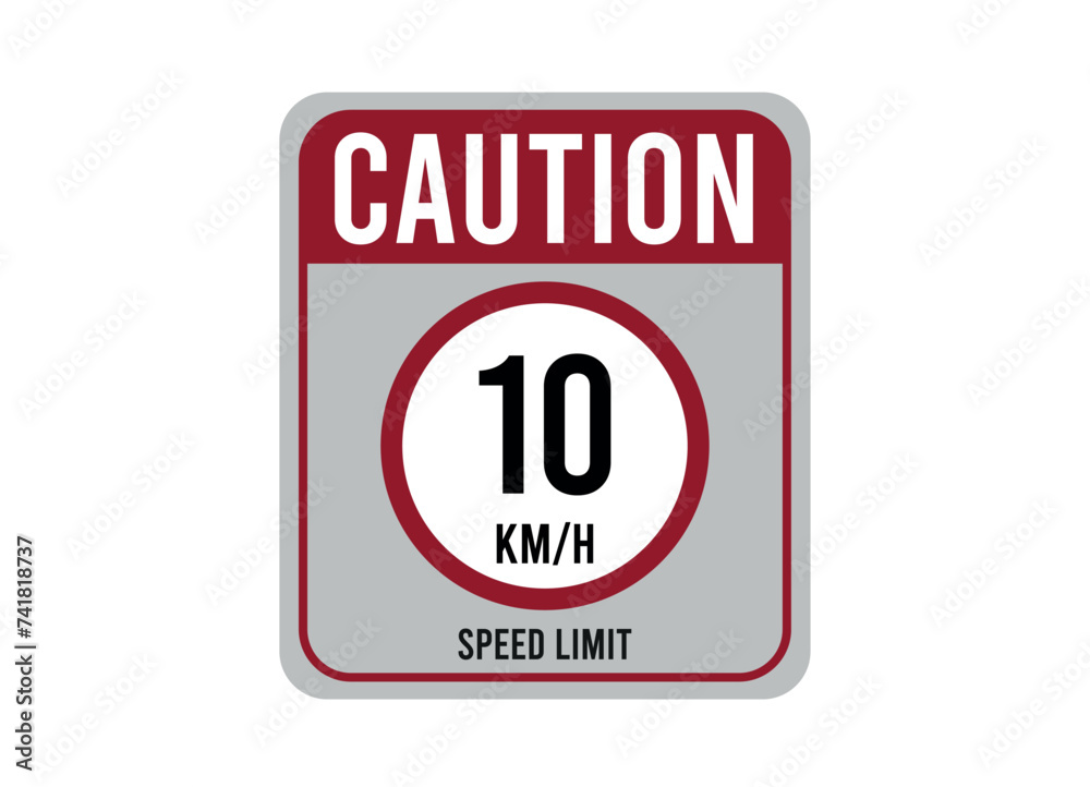 10km speed limit. Vector design for traffic, caution with speed. Sign isolated on white background 10km speed limit. Vector design for traffic, caution with speed. Sign isolated on white background