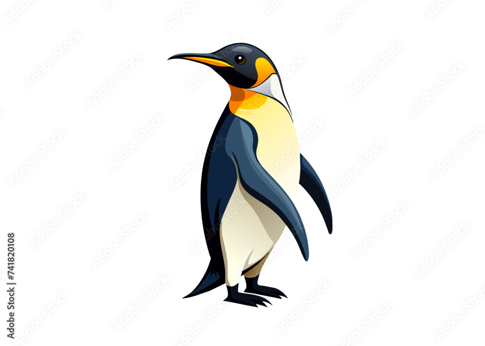 Fototapeta premium Cute emperor penguin isolated vector