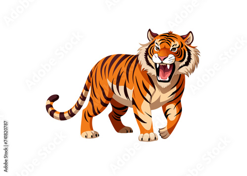 Vector illustration of a tiger  isolated.