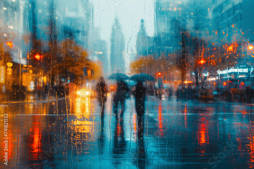 Stadt im Regen