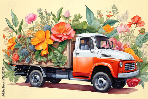 Truck with flowers © volgariver