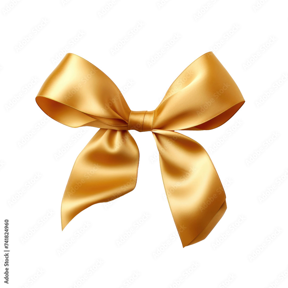 gold ribbon isolated on white transparent background