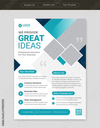 Corporate business multipurpose flyer design and brochure cover page template