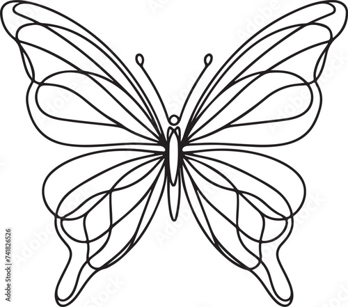 Black and white butterfly vector