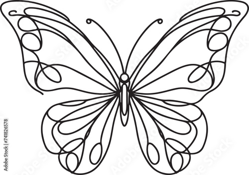 Black and white butterfly vector