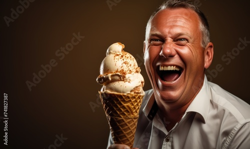 A happy, smiling, comical a...