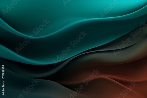 Charcoal Brown to Dark Teal abstract fluid gradient design, curved wave in motion background for banner, wallpaper, poster, template, flier and cover