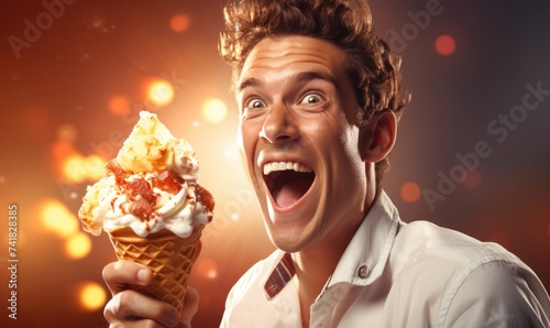 A happy, smiling, comical a...