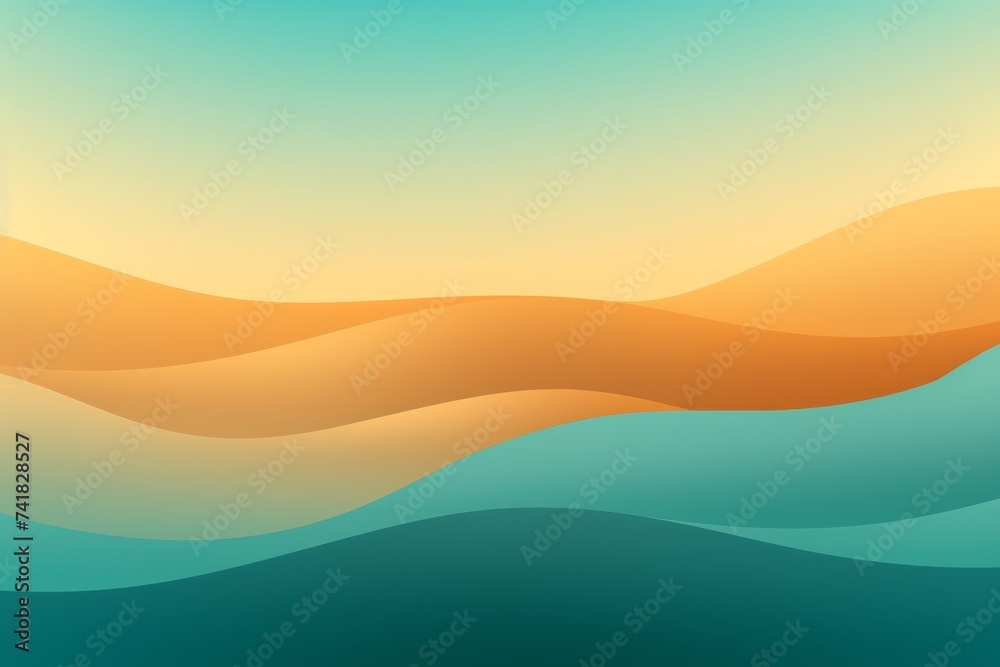 Faded Teal to Desert Brown abstract fluid gradient design, curved wave in motion background for banner, wallpaper, poster, template, flier and cover