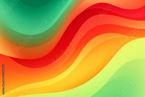 Green to Red to Yellow abstract fluid gradient design  curved wave in motion background for banner  wallpaper  poster  template  flier and cover