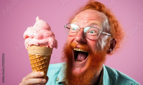 A happy, smiling, comical a...