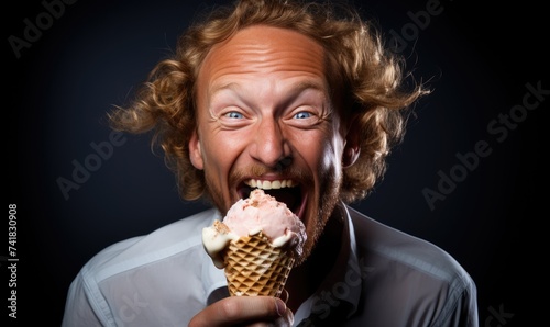 A happy, smiling, comical a...