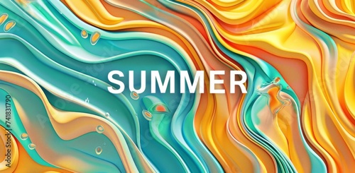 SUMMER an colorful and beautiful background Generative AI