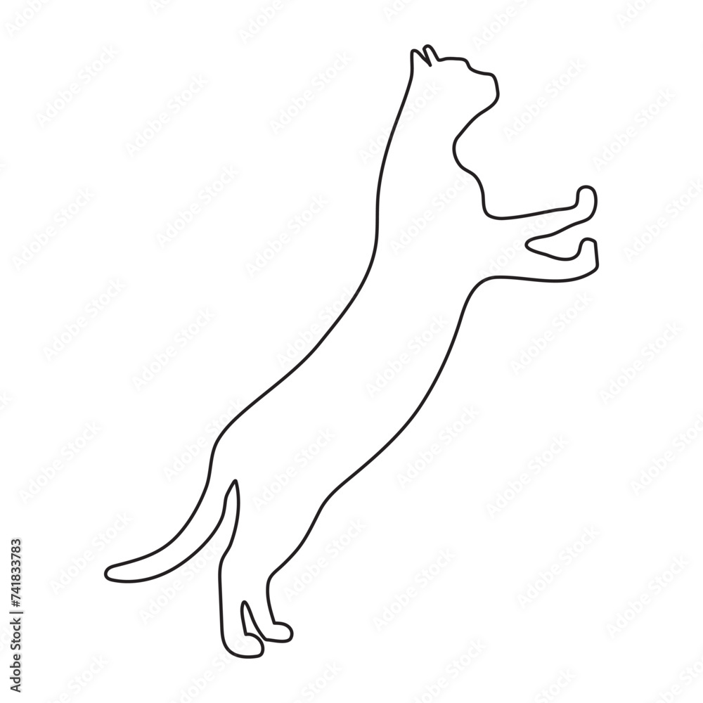 Cat profile in continuous single one line art drawing style. Cat profile in continuous single one line art drawing style.