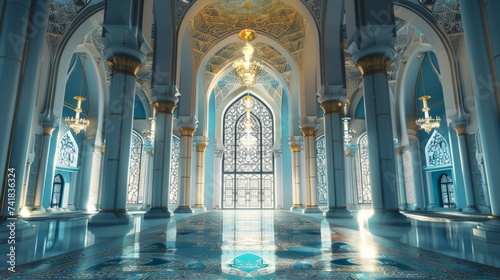 Stunning 3d illustration  captivating architecture design of a muslim mosque - perfect for ramadan concepts