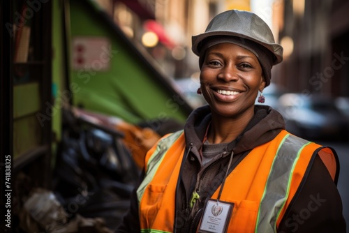Portrait of a female sanitation worker photo