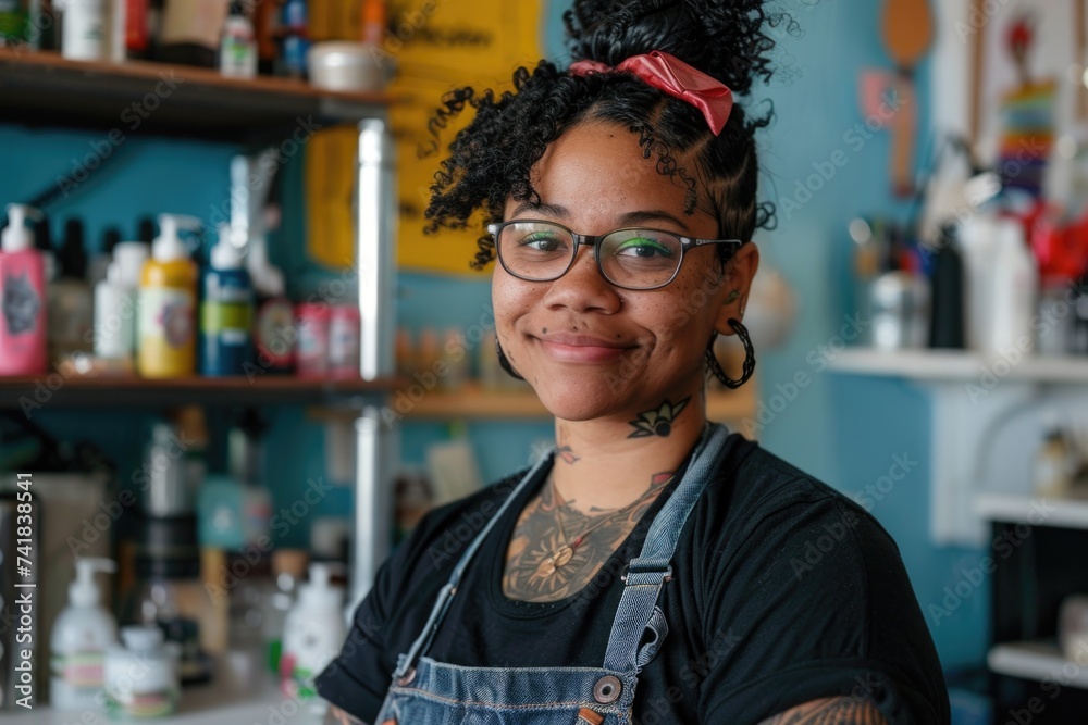 Obraz premium Portrait of a female small business owner