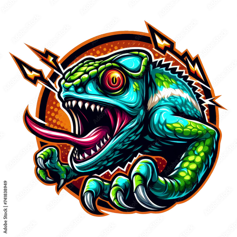 chameleon Mascot Logo, eSports gaming emblem, t-shirt print
chameleon Mascot Logo, eSports gaming emblem, t-shirt print