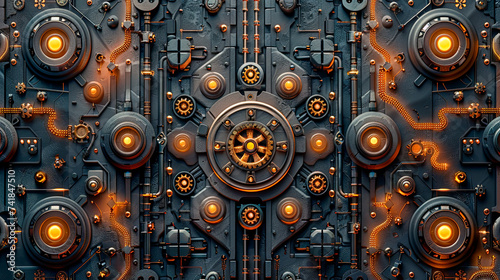 Abstract background with mechanical elements.