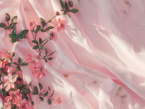 Vibrant pink flowers displayed on a matching pink fabric