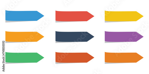 Set different sticky papers, collection colored stick note, notes with shadow, colorful blank sticky post it notes, Realistic set stick note