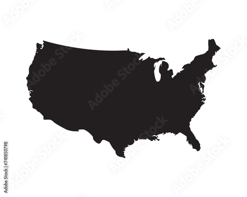 USA map. American map flat design. United States of America map