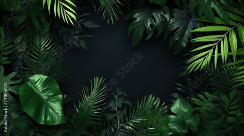 Tropical Greenery  A Lush Frame of Varied Foliage