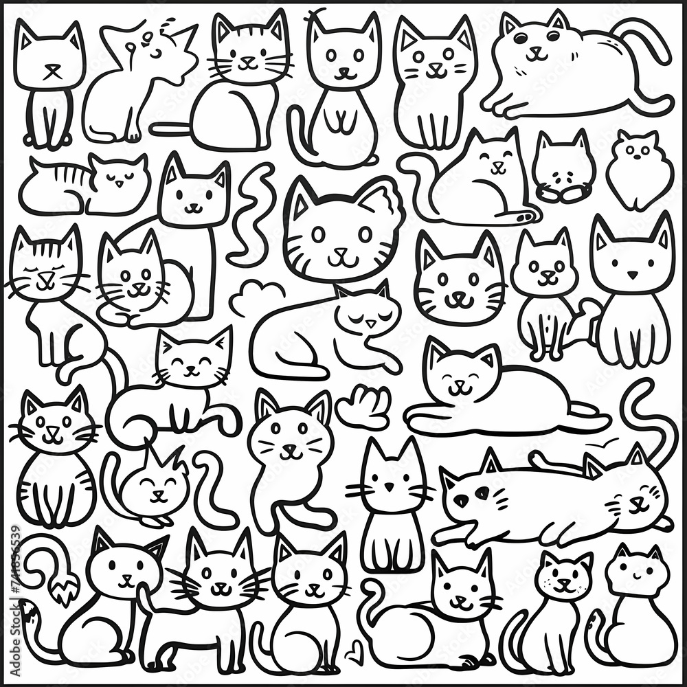 pattern with cats and dogs
