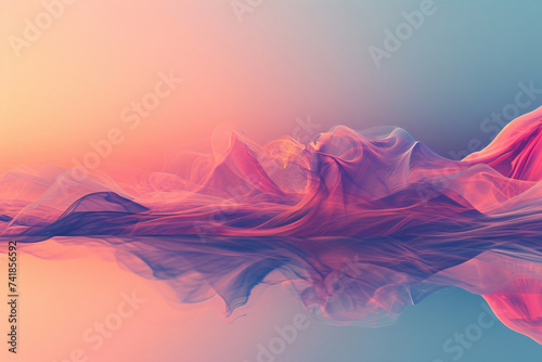 Abstract background with a flying fabric on a reflective surface © Colinekot