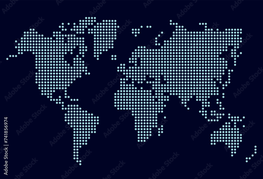 Digital World map from Dots Digital World map from Dots