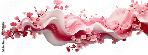 春の桜の華やかなグラフィックメージ楚材
