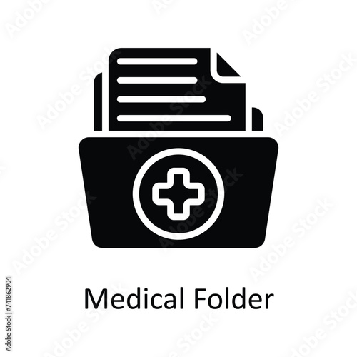 Medical Folder vector solid icon style illustration. EPS 10 File stock illustration