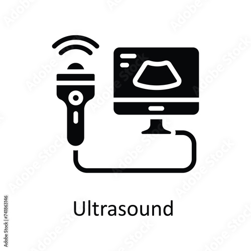 Ultrasound vector solid icon style illustration. EPS 10 File stock illustration