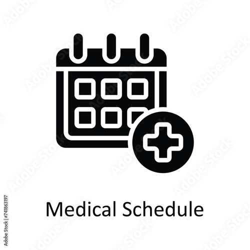 medical schedule vector solid icon style illustration. EPS 10 File stock illustration
