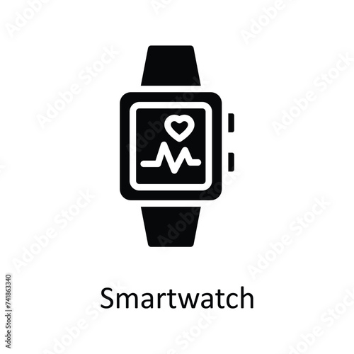 Smart watch vector solid icon style illustration. EPS 10 File stock illustration