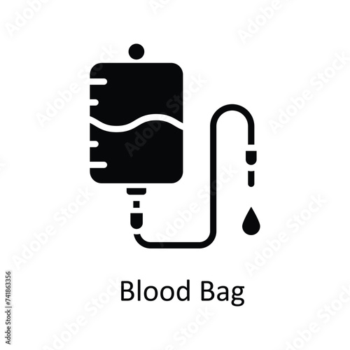 Blood Bag vector solid icon style illustration. EPS 10 File stock illustration