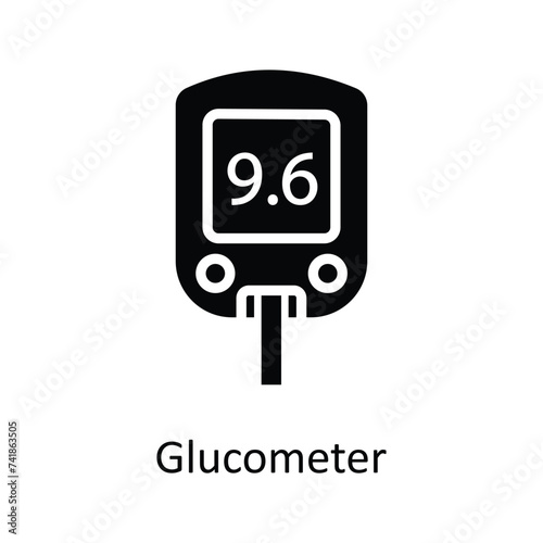 Glucometer vector solid icon style illustration. EPS 10 File stock illustration