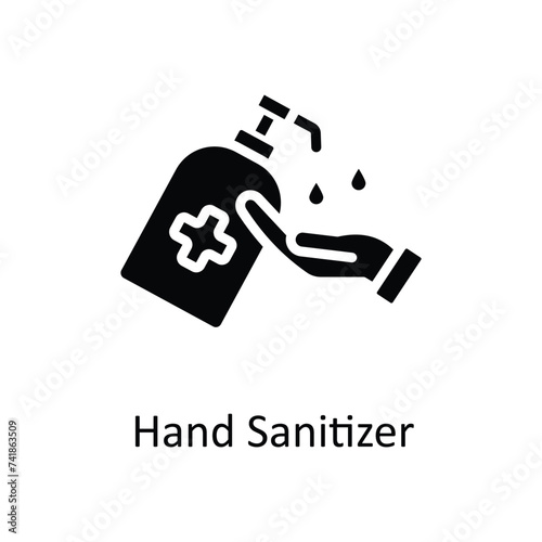 Hand Sanitizer vector solid icon style illustration. EPS 10 File stock illustration